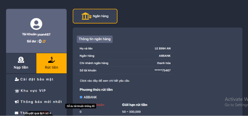 Điền thông tin giao dịch chính xác vào biểu mẫu